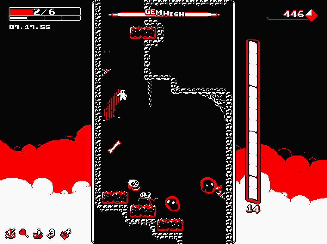 Скриншот: Downwell