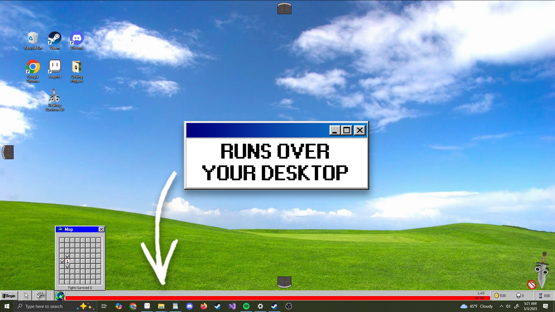 Скриншот: Desktop Survivors 98