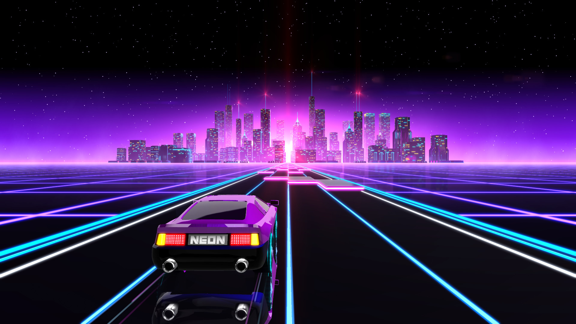 Скриншот: Neon Drive