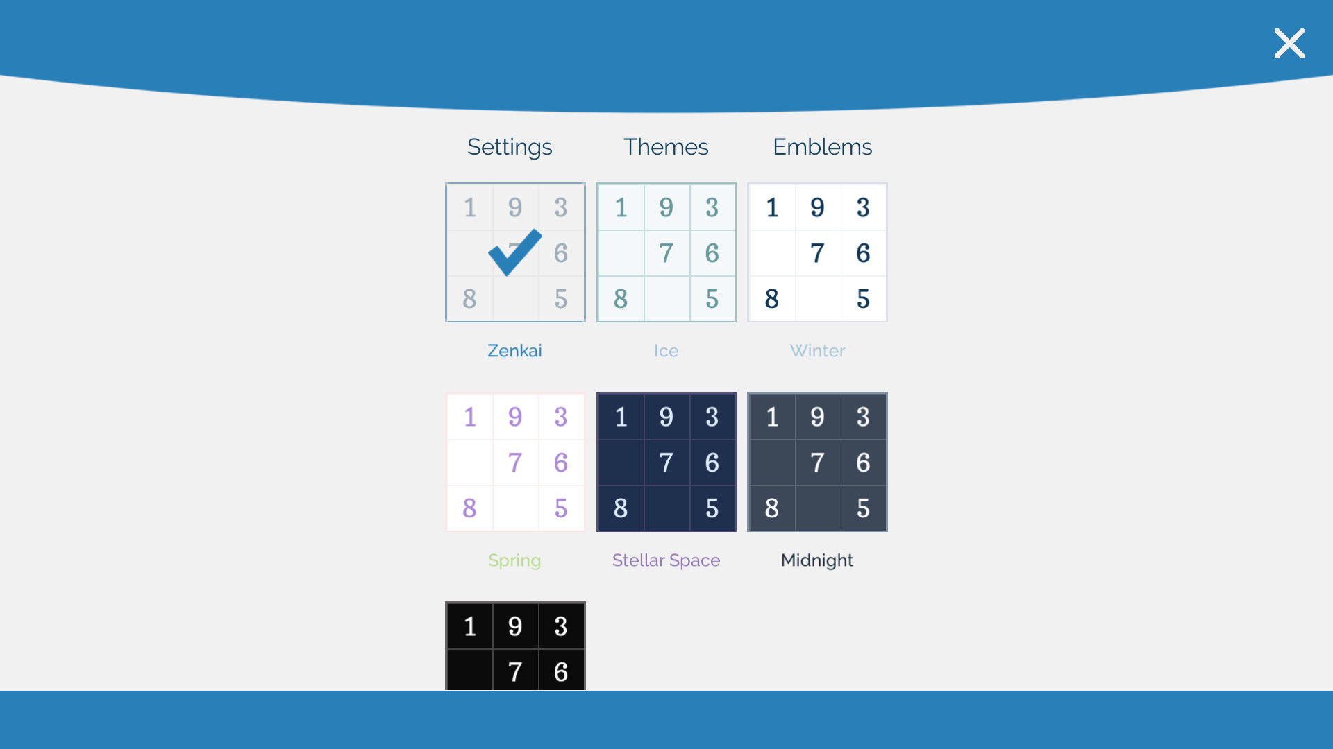 Скриншот: Sudoku Zenkai / 数独全卡