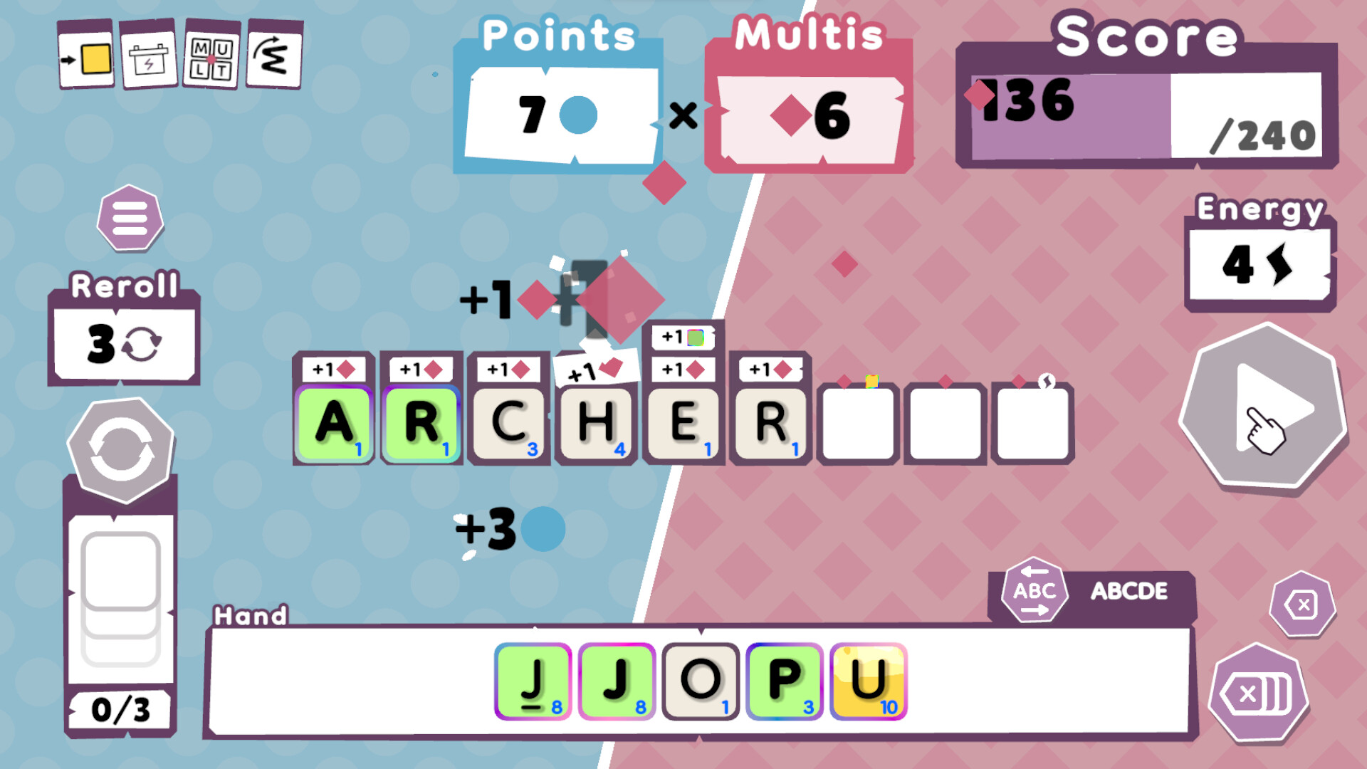 Скриншот: Wordatro!