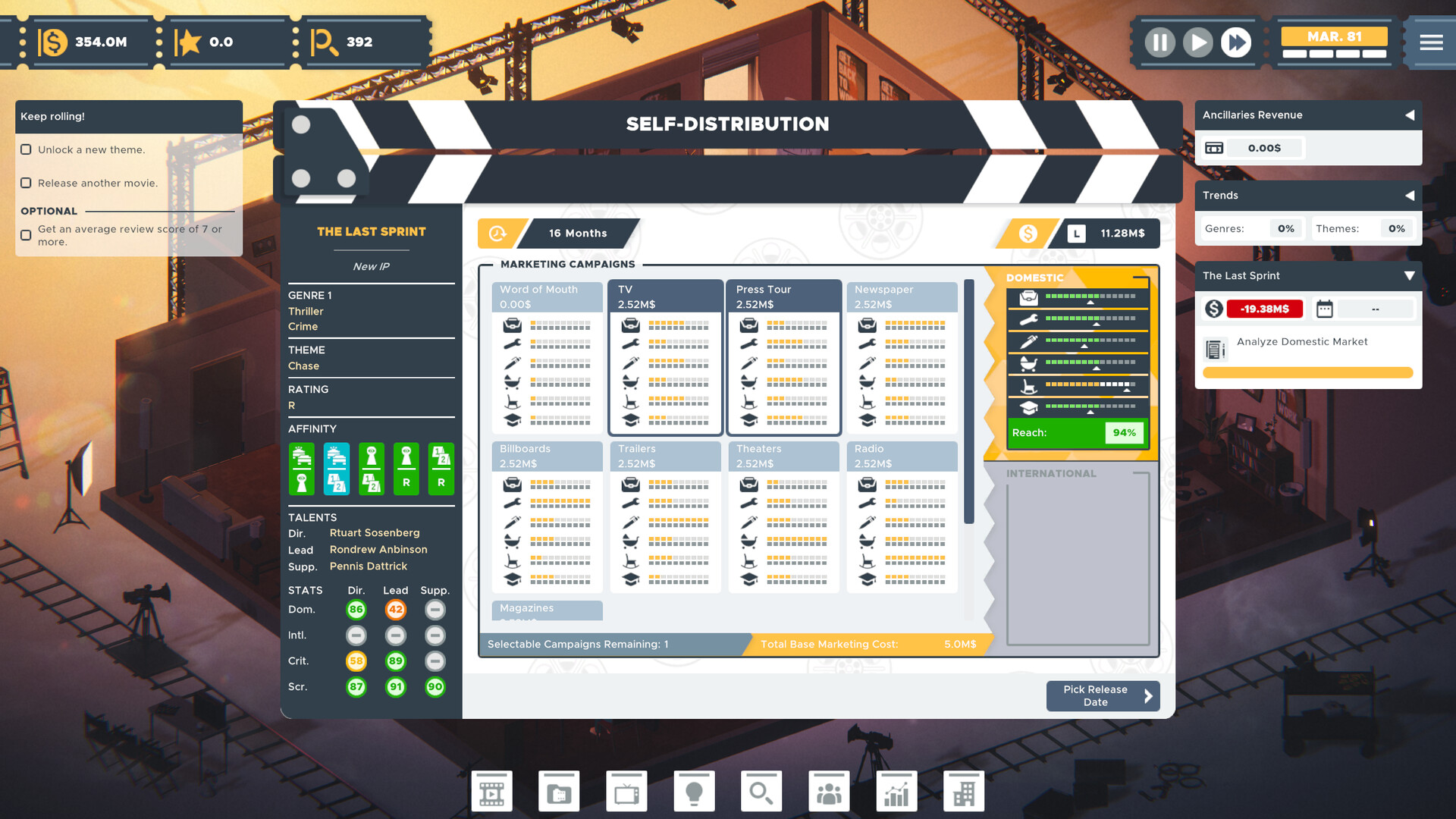 Скриншот: The Executive - Movie Industry Tycoon