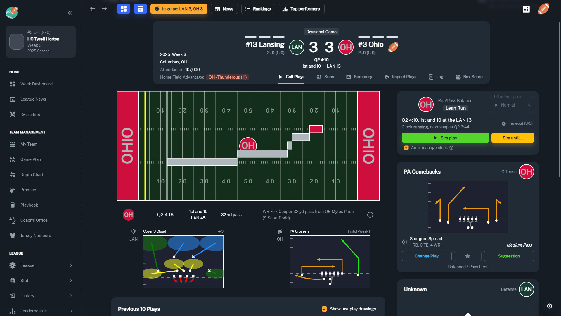 Скриншот: Football Coach: College Dynasty