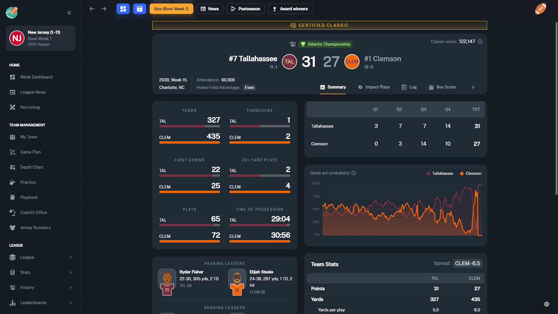 Скриншот 14: Football Coach: College Dynasty