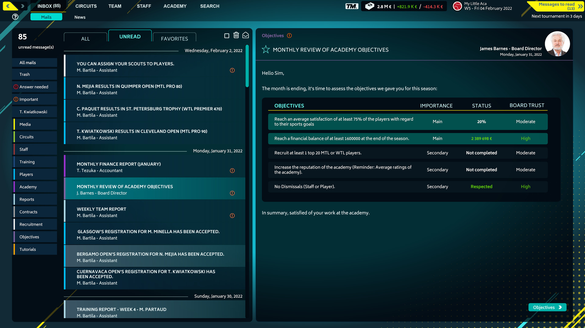 Скриншот 10: Tennis Manager 2022