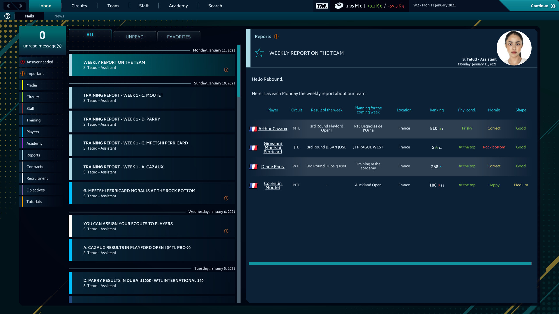 Скриншот 7: Tennis Manager 2021
