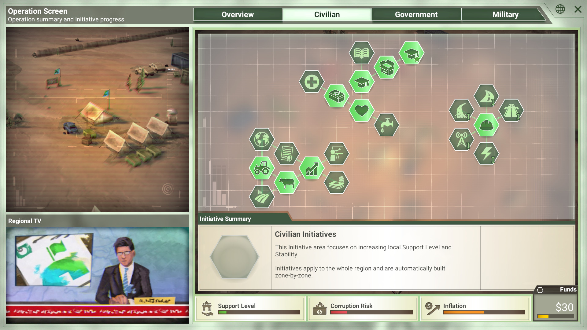 Скриншот: Rebel Inc: Escalation