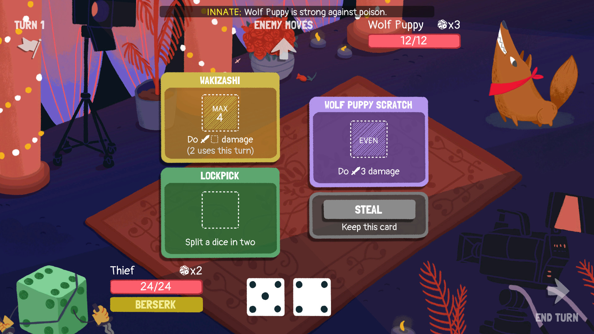 Скриншот: Dicey Dungeons