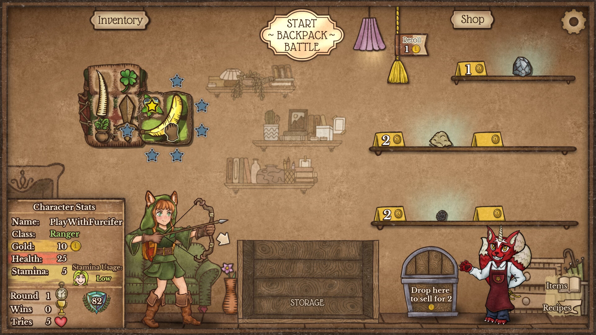 Скриншот: Backpack Battles