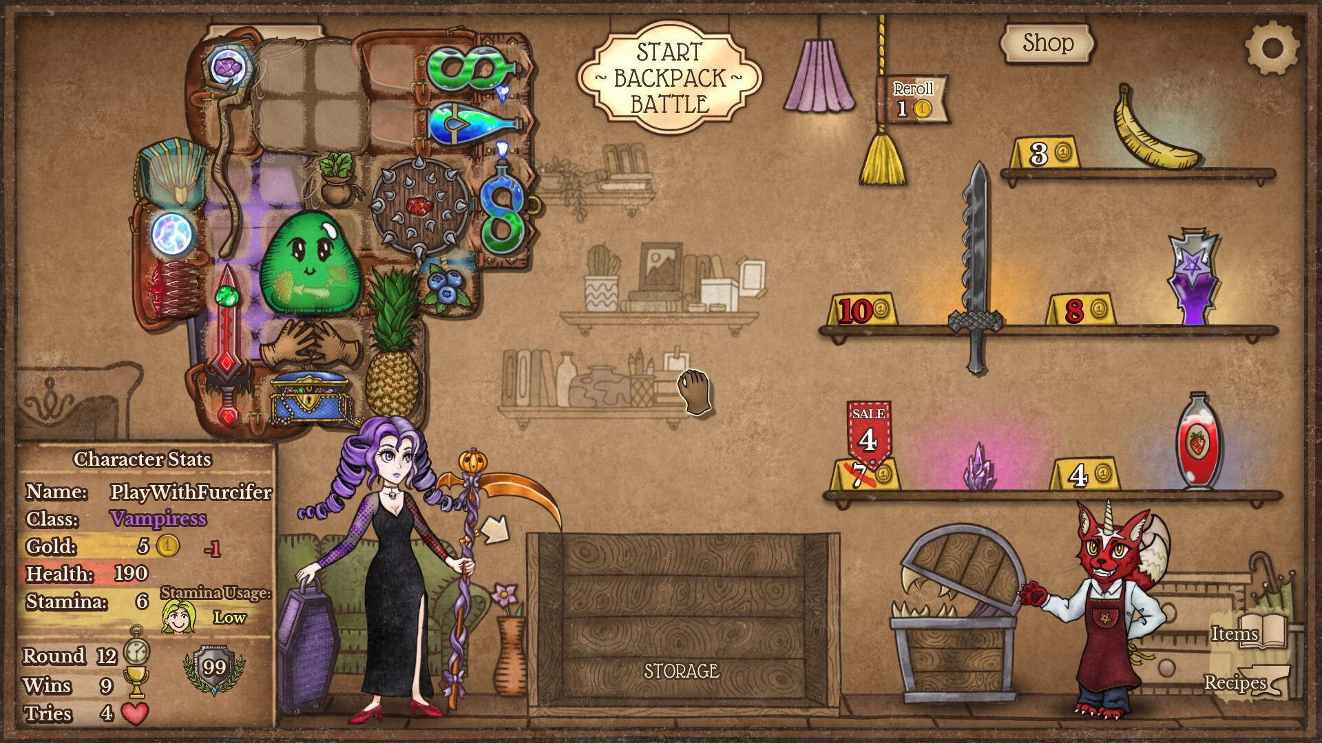 Скриншот: Backpack Battles