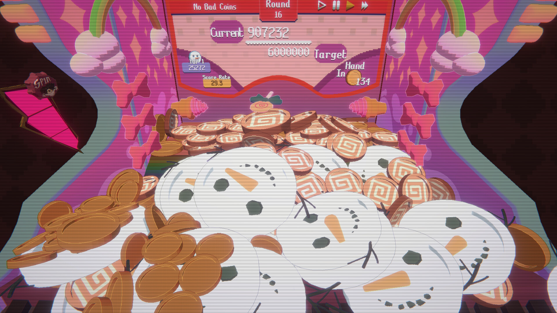 Скриншот: RACCOIN: Coin Pusher Roguelike