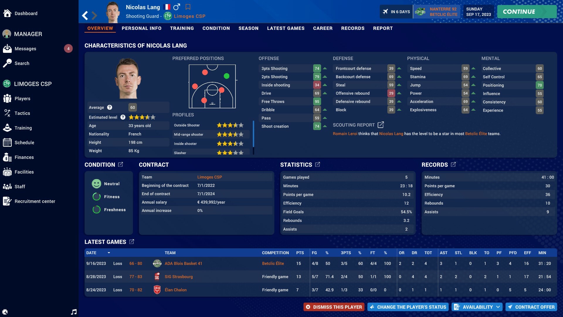 Скриншот: Pro Basketball Manager 2024