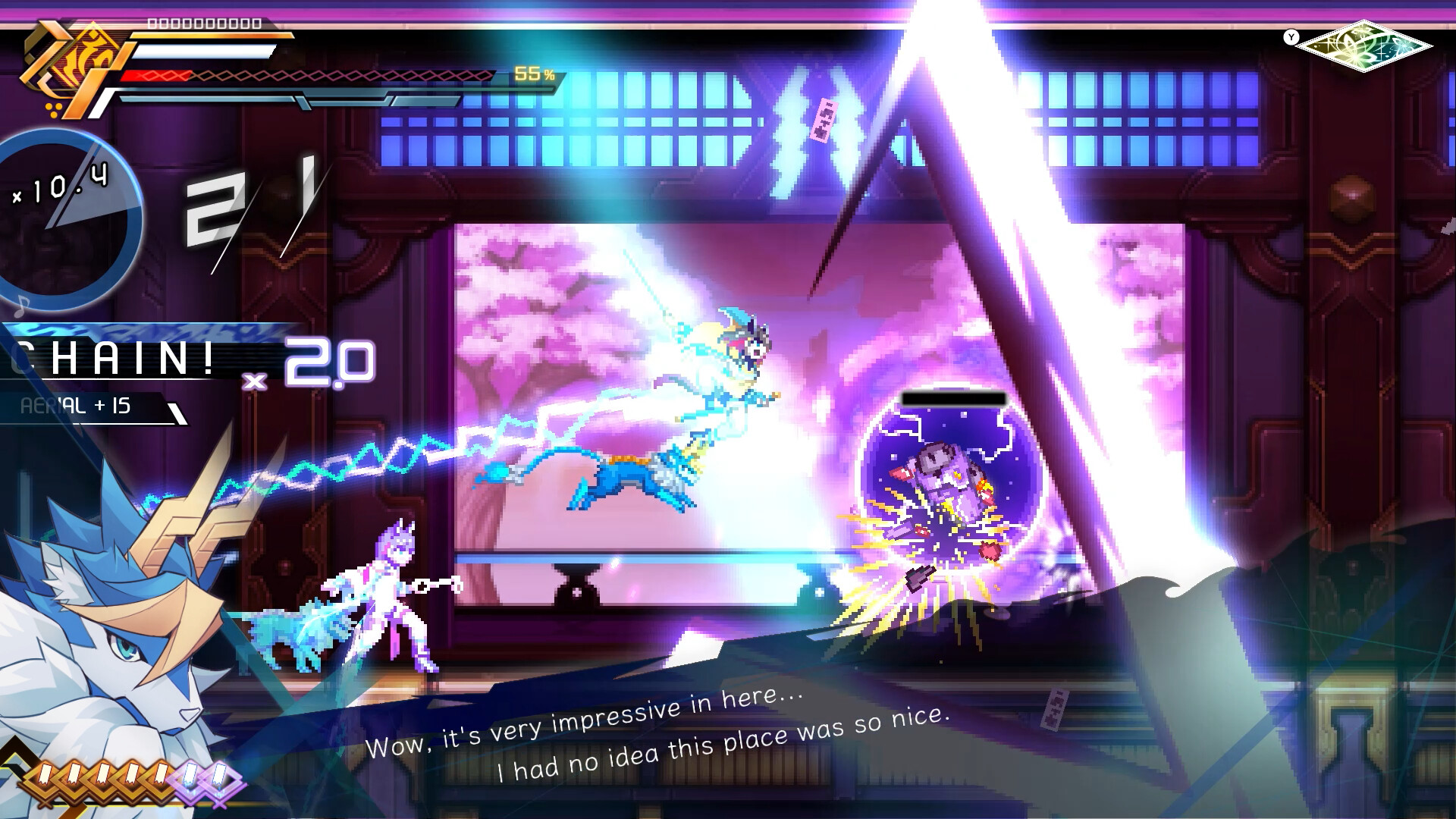 Скриншот: Azure Striker Gunvolt Trilogy Enhanced